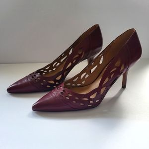 Nine West Deep Red/Burgundy Low Heels